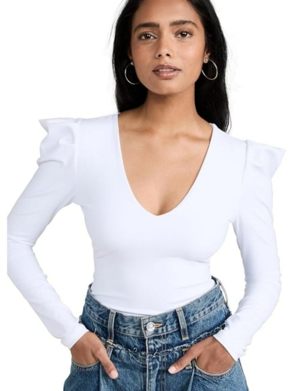 Reo Ria Ribbed Long Sleeve Bodysuit - XL